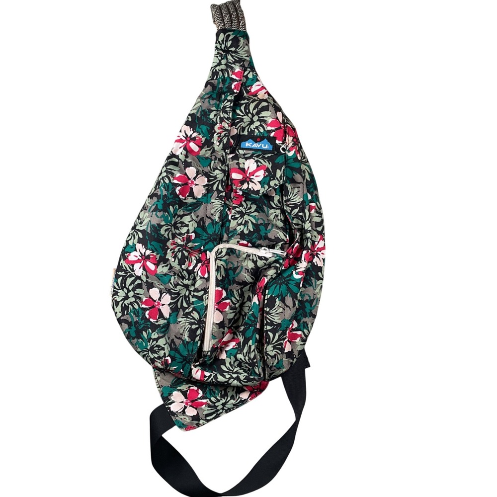 Kavu Rope Bag Unisex OS Multicolor Floral Canvas Sling Backpack Shoulder Bag